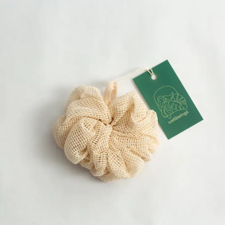 Organic Cotton Shower Pouf - Exfoliating & Luxurious Bath Sponge for Soft Skin | Perfect for Daily Shower & Spa Relaxation