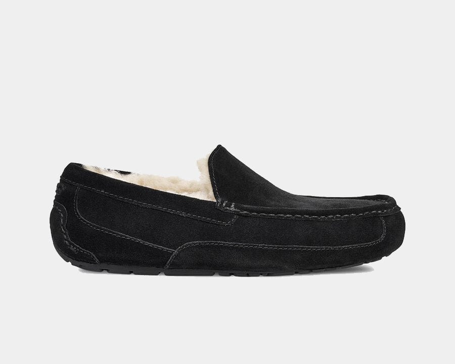 Ugg Ascot Suede Slippers for Men - Comfortable Indoor/Outdoor House Shoes with Soft Lining - Perfect for Relaxing at Home, Lounging, and Running Errands