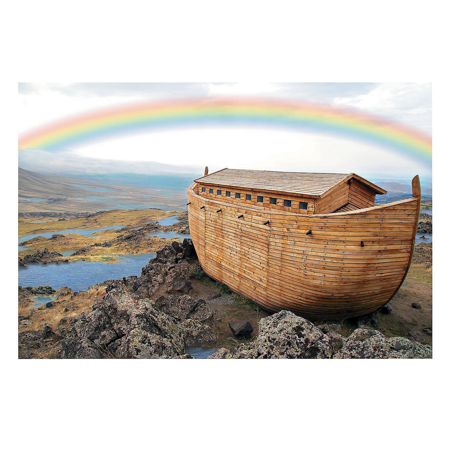 Noah's Ark Backdrop Banner - 9 Feet Long Bible Story Decor for Sunday School, VBS, Church Events & Kids' Classroom Decorations