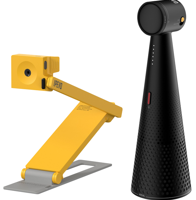 IPEVO Creator's Edition USB Document Camera with VOCAL AI Beamforming Bluetooth Speakerphone - HD Visual Presenter & Conference Speaker for Online Teaching, Remote Work & Video Conferencing