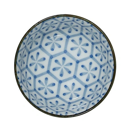 Miya Monyou Hana Kikkou Japanese Rice Bowl Set - 4.25 Inch Ceramic Asian Soup Bowl for Ramen, Sushi, and Rice Dishes - Perfect for Home Dining and Restaurant Use