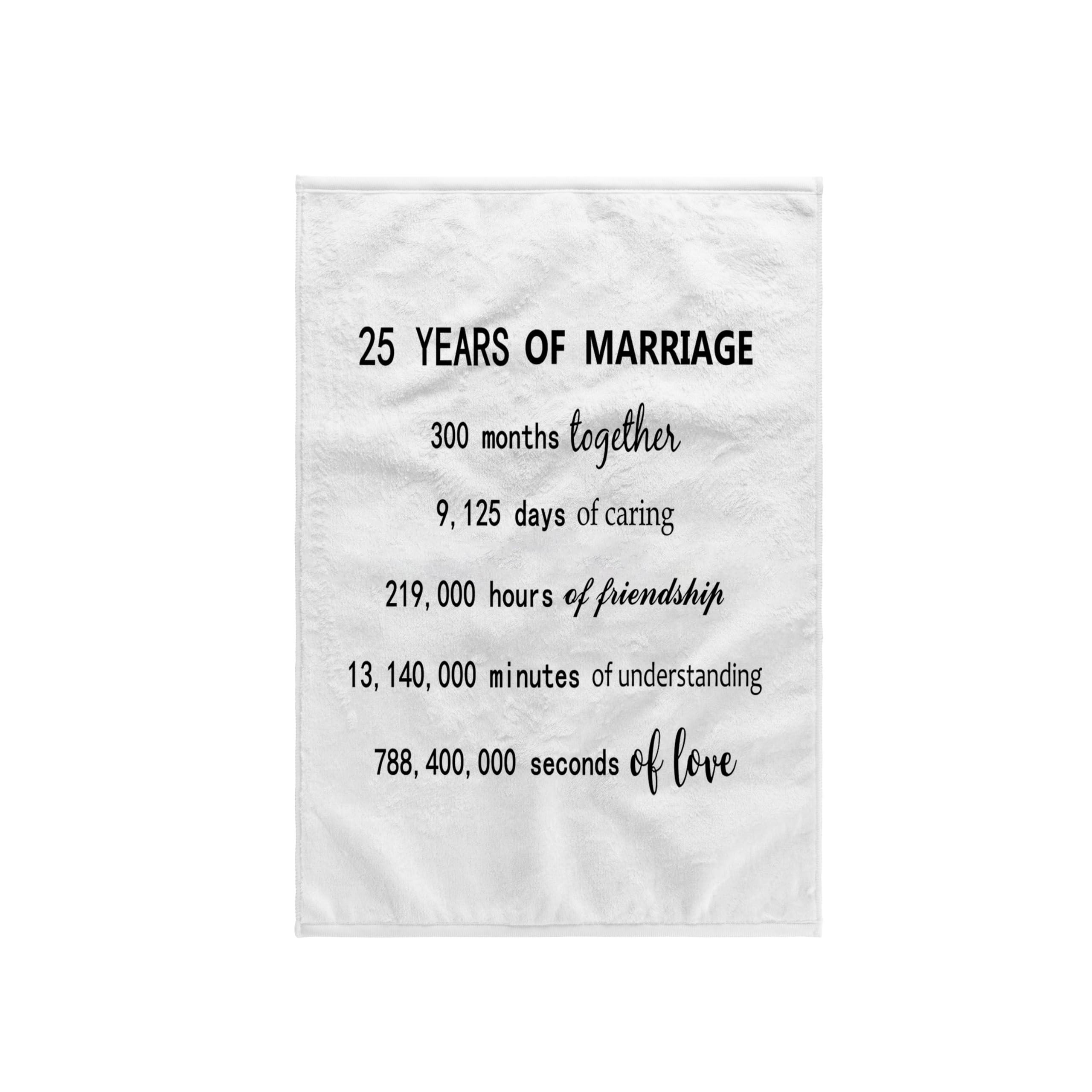 3dRose 25th Wedding Anniversary Towel - 25 Years of Marriage Celebration Gift - Personalized Cotton Towel Set for Couples - Perfect for Anniversaries, Romantic Gifts & Home Decor