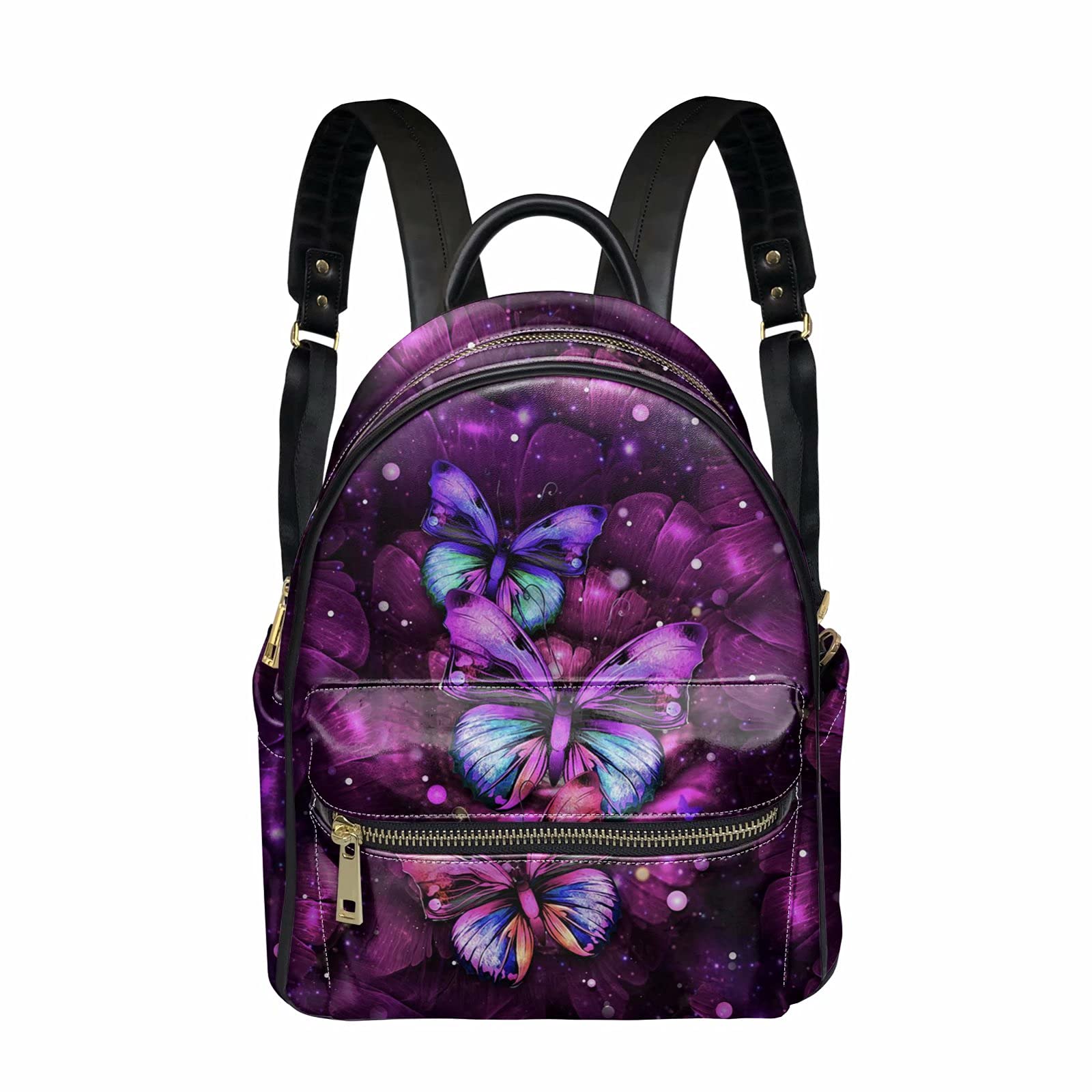 **Advocator Girls Cute Backpack Purse - Purple Butterfly Pattern PU Leather School Bag, Travel & Shopping Daypack (Perfect for School, Travel & Everyday Use)**