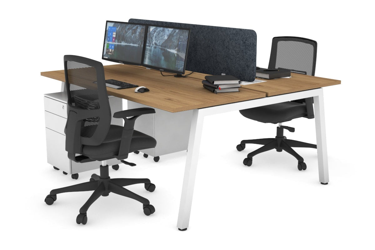 Quadro 2 Person Office Workstation Desk [1400L x 700W] - Perfect for Shared Workspaces & Collaborative Office Environments