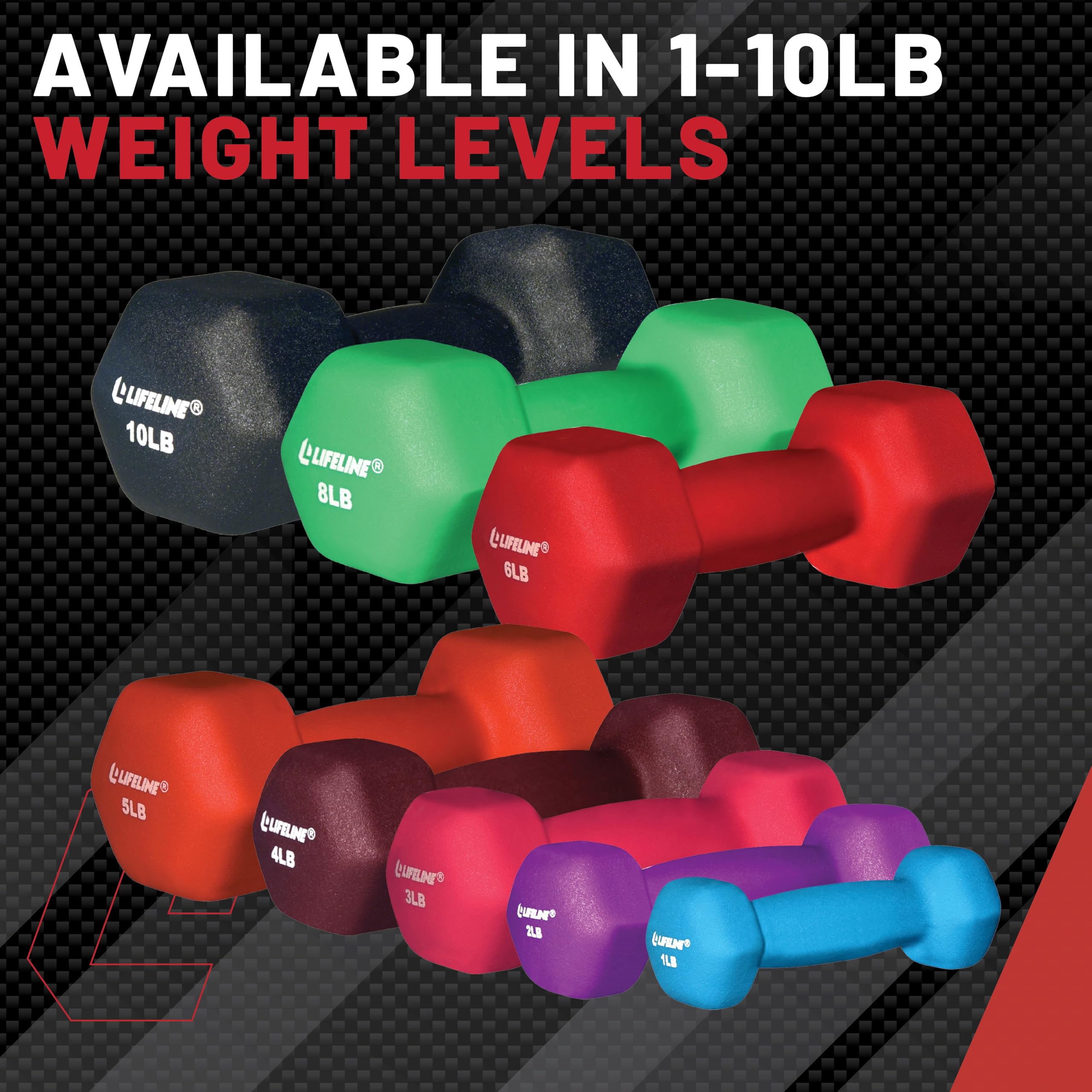 Premium Neoprene Dumbbell Weights Set for Home Gym - 2-25lbs Non-Slip Grip - Ideal for Strength Training, HIIT & CrossFit Workouts