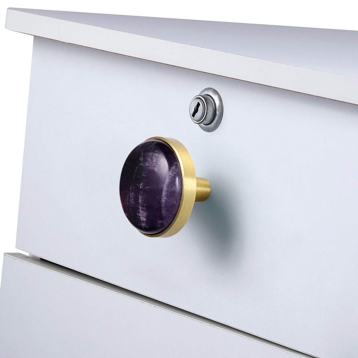 Rockcloud 2-Pack Amethyst Crystal Drawer Knobs - Home & Furniture Upgrade