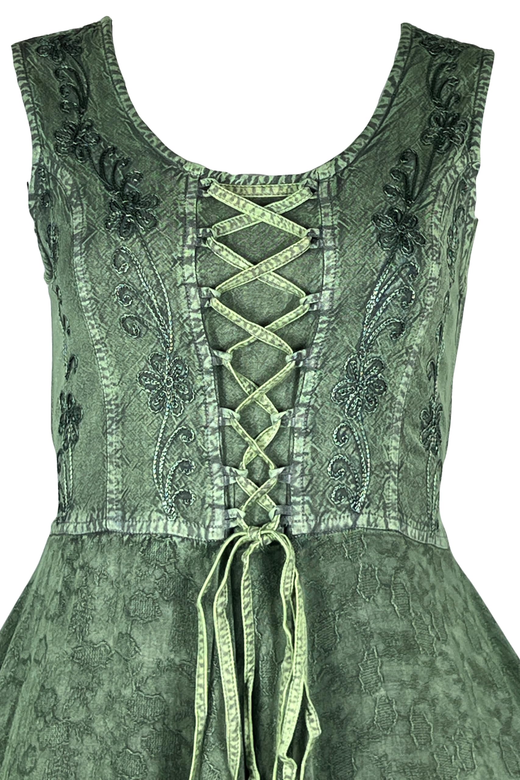 2025 Gothic Corset Smocked Maxi Dress for Women - Sleeveless Embroidered Summer Dress with Twirl Design | Perfect for Spring/Summer Weddings, Parties & Gothic Fashion