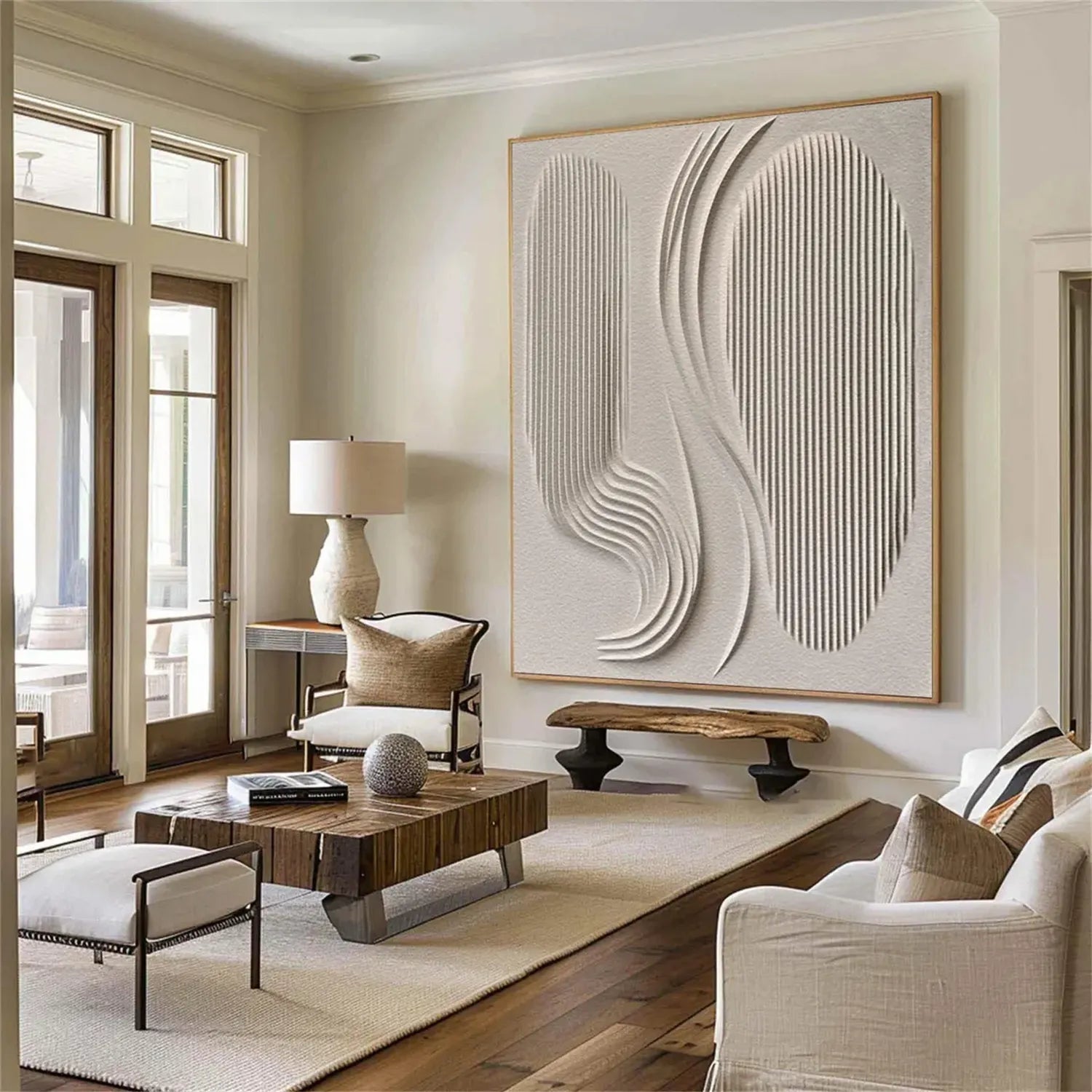 Beige & Brown Abstract Wall Art Print #BB112 - Modern Home Decor for Living Room, Bedroom & Office
