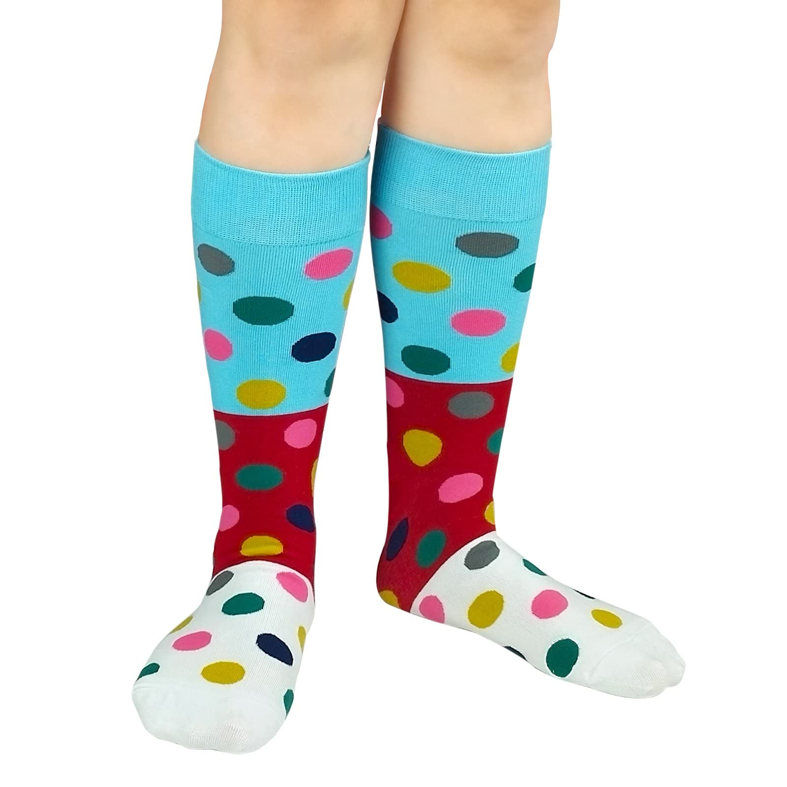 Vibrant Colorful Socks - Funky Patterned Crew Socks for Men & Women - Soft Combed Cotton Stockings (3-Pack) - Perfect for Casual Wear, Gifts, and Fashion Statements