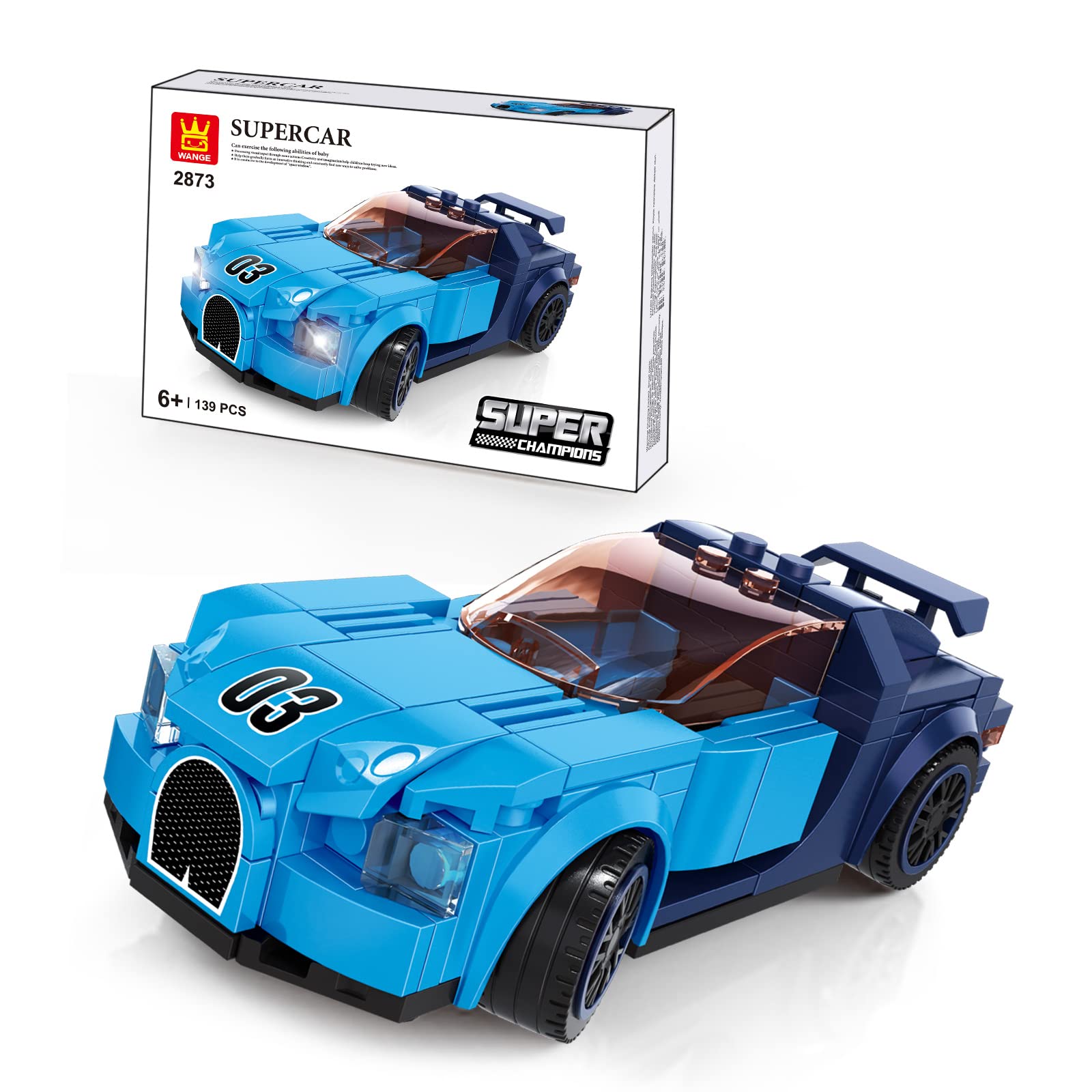 Wange Supercar Building Blocks Toy Set - 139pcs Speed Champions Racing Car Model Kit, Collectible Sports Cars for Kids & Adults - Perfect Gift for Car Enthusiasts & Birthday Parties