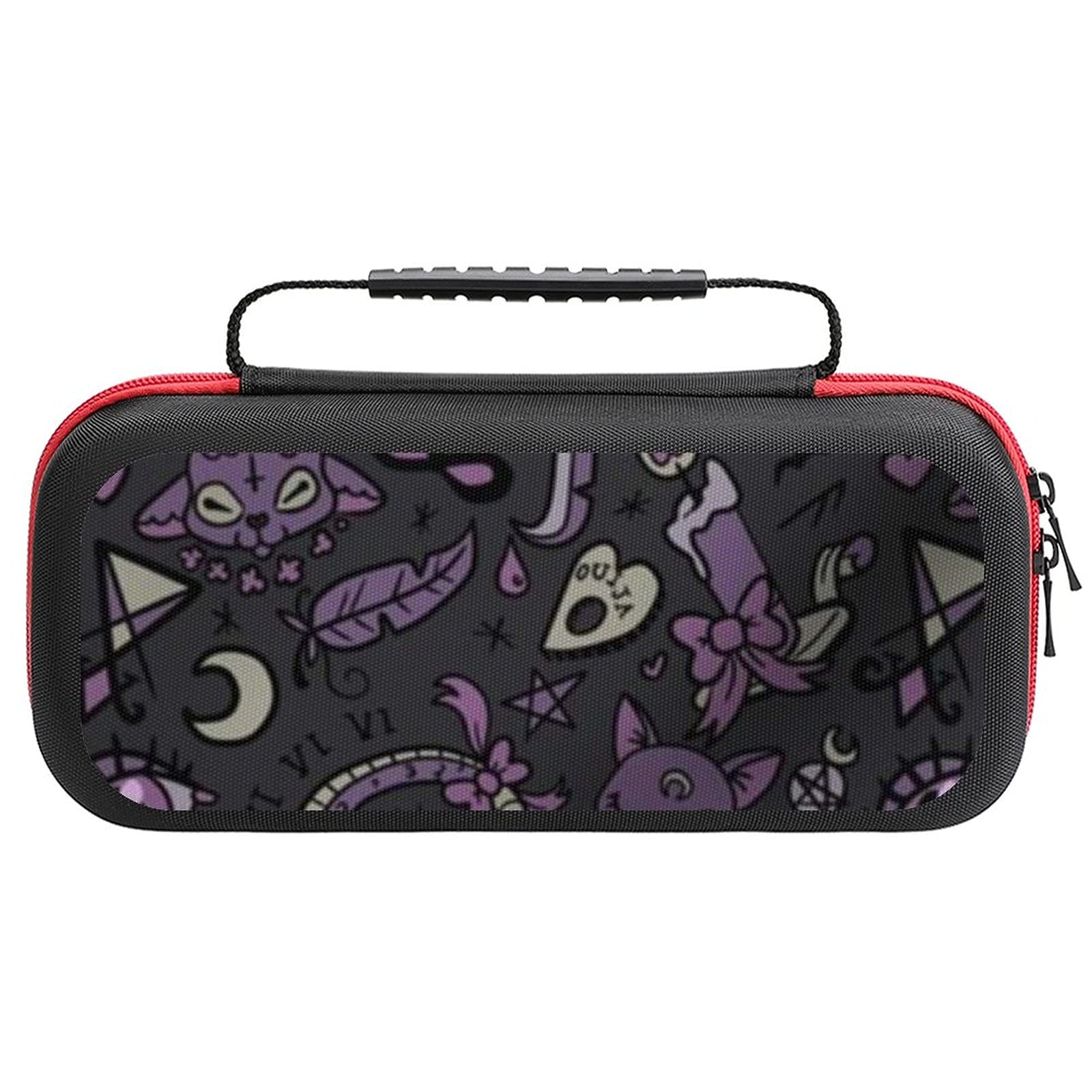 FunnyStar Gothic Nintendo Switch Travel Case - Shockproof Protective Pouch Bag with Spooky Purple & Black Print | Perfect for Travel, Commuting & Gaming On-The-Go