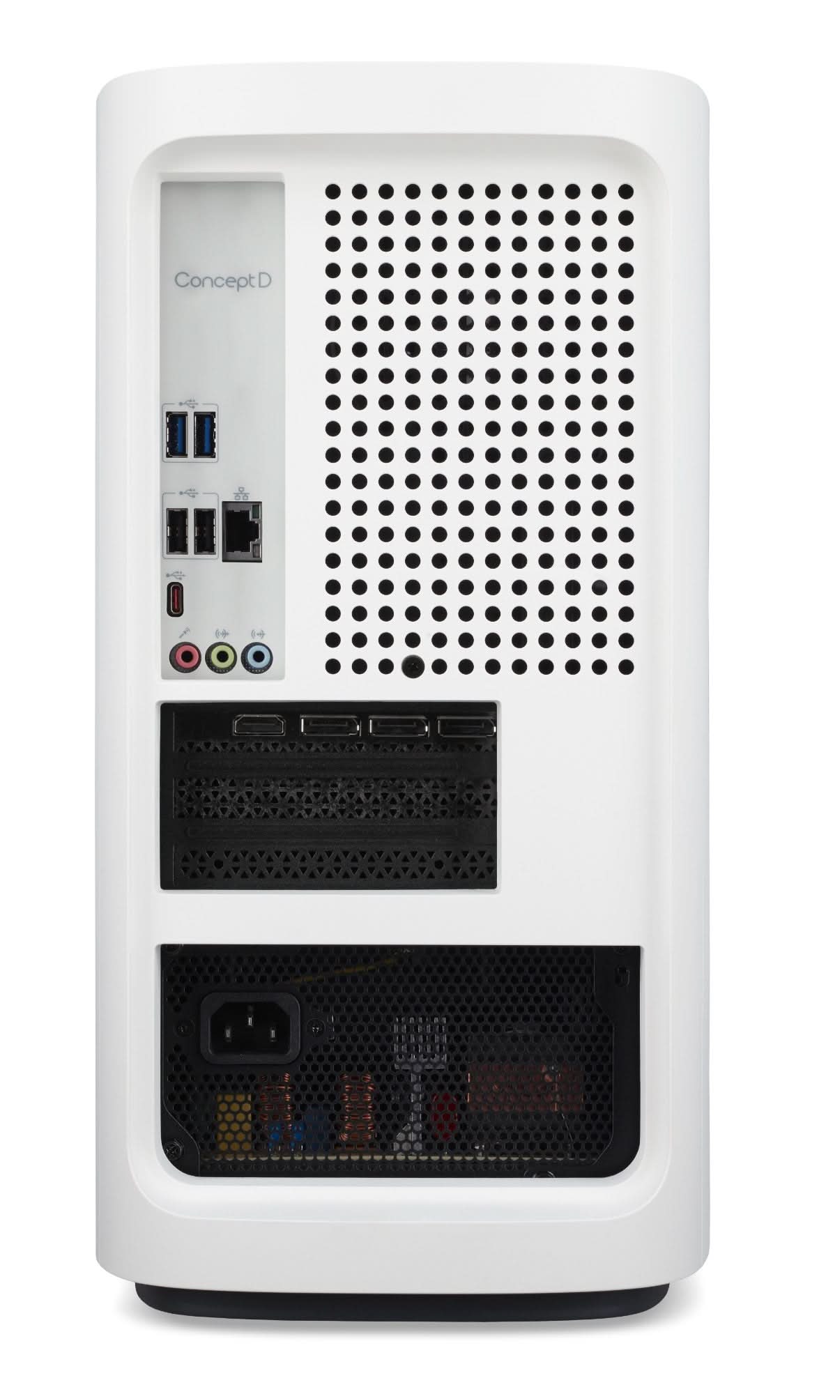 Acer ConceptD CT300 52A Desktop PC - Intel Core i7-11700, NVIDIA RTX 3060 Ti, 16GB DDR4 RAM, 3TB HDD+SSD (White/Black/Brown) - Perfect for Graphic Design, 3D Rendering & Video Editing