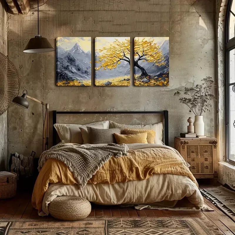 3-Piece Rustic Mountain Landscape Triptych Wall Art Set - Framed Canvas 40x60cm (16x24in) - High Quality Print - 100% Australian Made - Ready to Hang - Perfect for Living Room, Bedroom & Office Decor