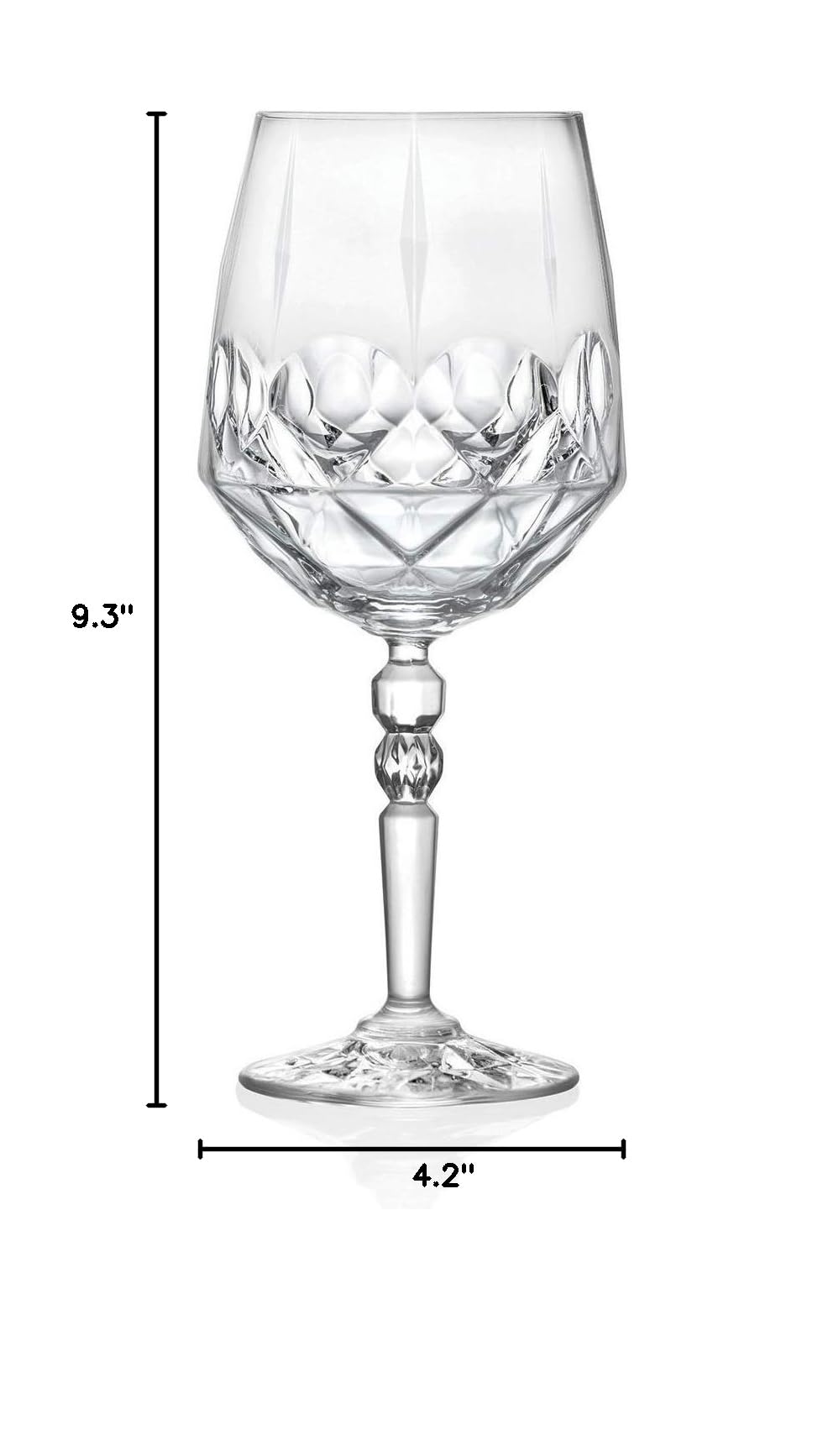 Premium Barksi Goblet Set of 6 - Elegant Red Wine Glasses & Cocktail Cups (24oz) - Crystal-Like Stemware for Wine Tasting, Water Goblets, and Formal Dining - European Crafted Luxury Glassware
