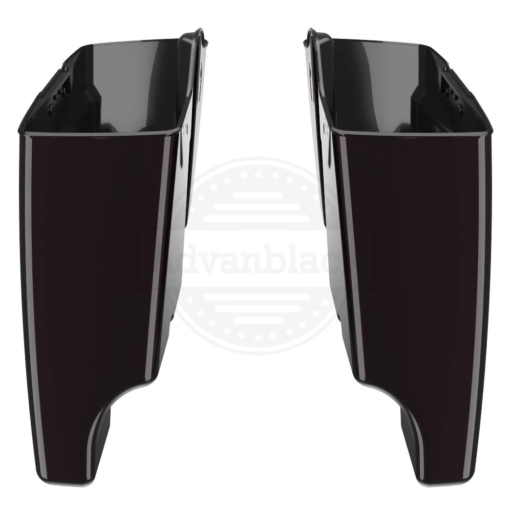 Blackened Cayenne Harley Stretch Saddle Bags & Fender Extension - Motorcycle Luggage Accessories for 2014+ Harley Davidson Touring Models - Perfect for Long Rides and Road Trips