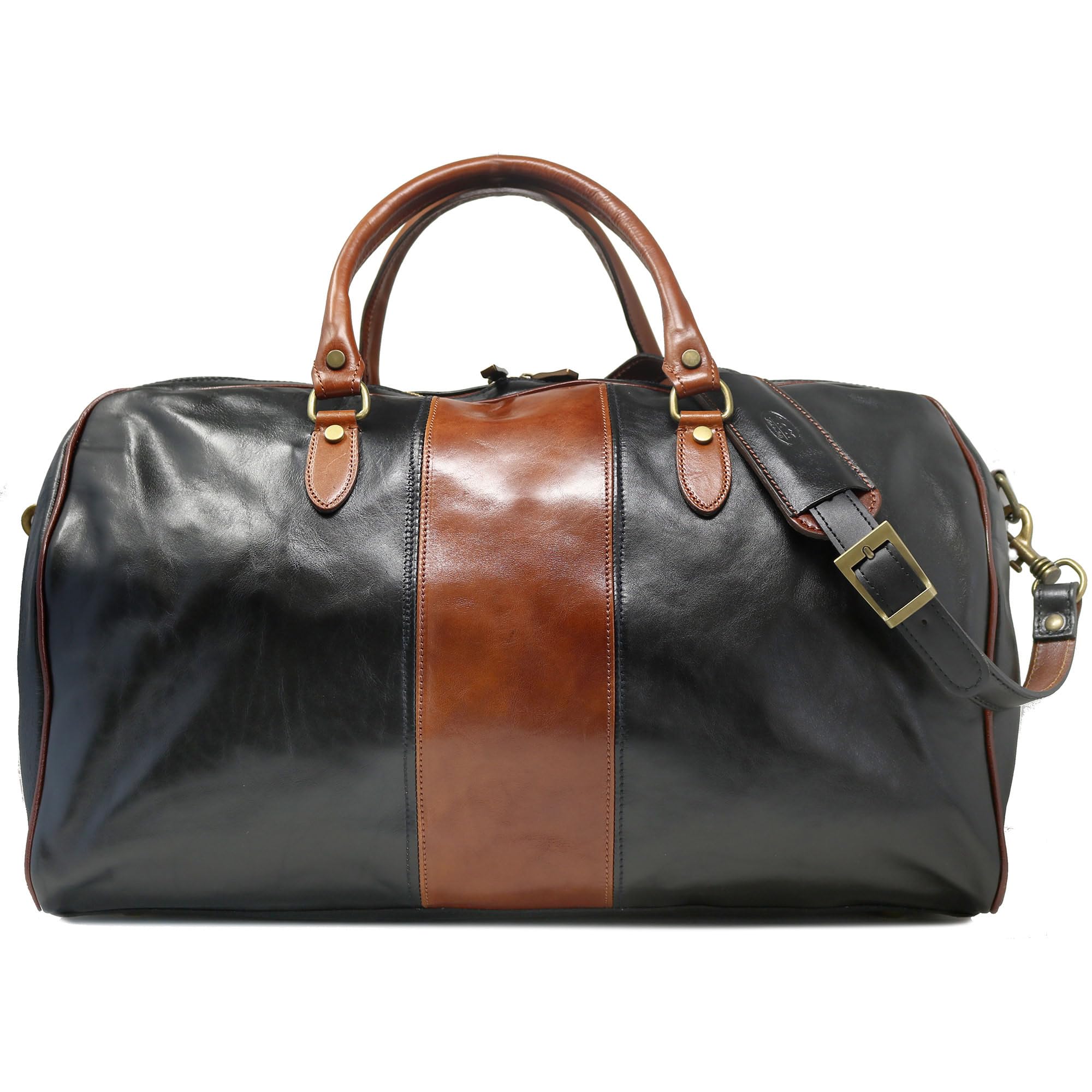 Premium Italian Leather Weekender Bag - Floto Luggage Venezia Duffle for Travel & Gym | Handcrafted Genuine Leather Carry-On Bag for Men & Women | Perfect for Business Trips, Weekend Getaways & Sports Gear