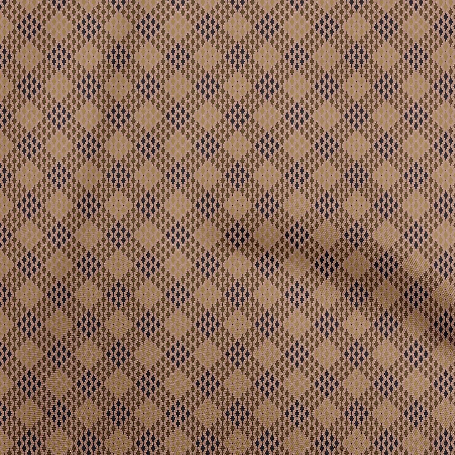 oneOone Polyester Spandex Brown Fabric Block Dress Material - 56 Inch Wide Print Fabric by The Yard | Perfect for DIY Dresses, Skirts & Home Decor Projects
