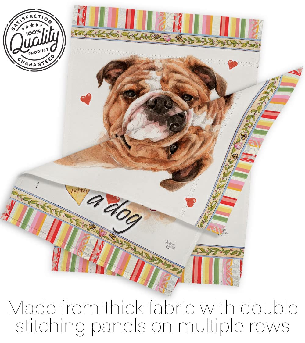 Bulldog Garden Flag Set with Stand - Double-Sided Pet Decor for Yard & Home