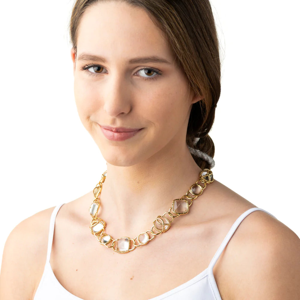 Capucine de Wulf Blandine 18K Gold Necklace with Clear Quartz Pendant - Elegant Jewelry Gift for Women, Perfect for Weddings & Special Occasions