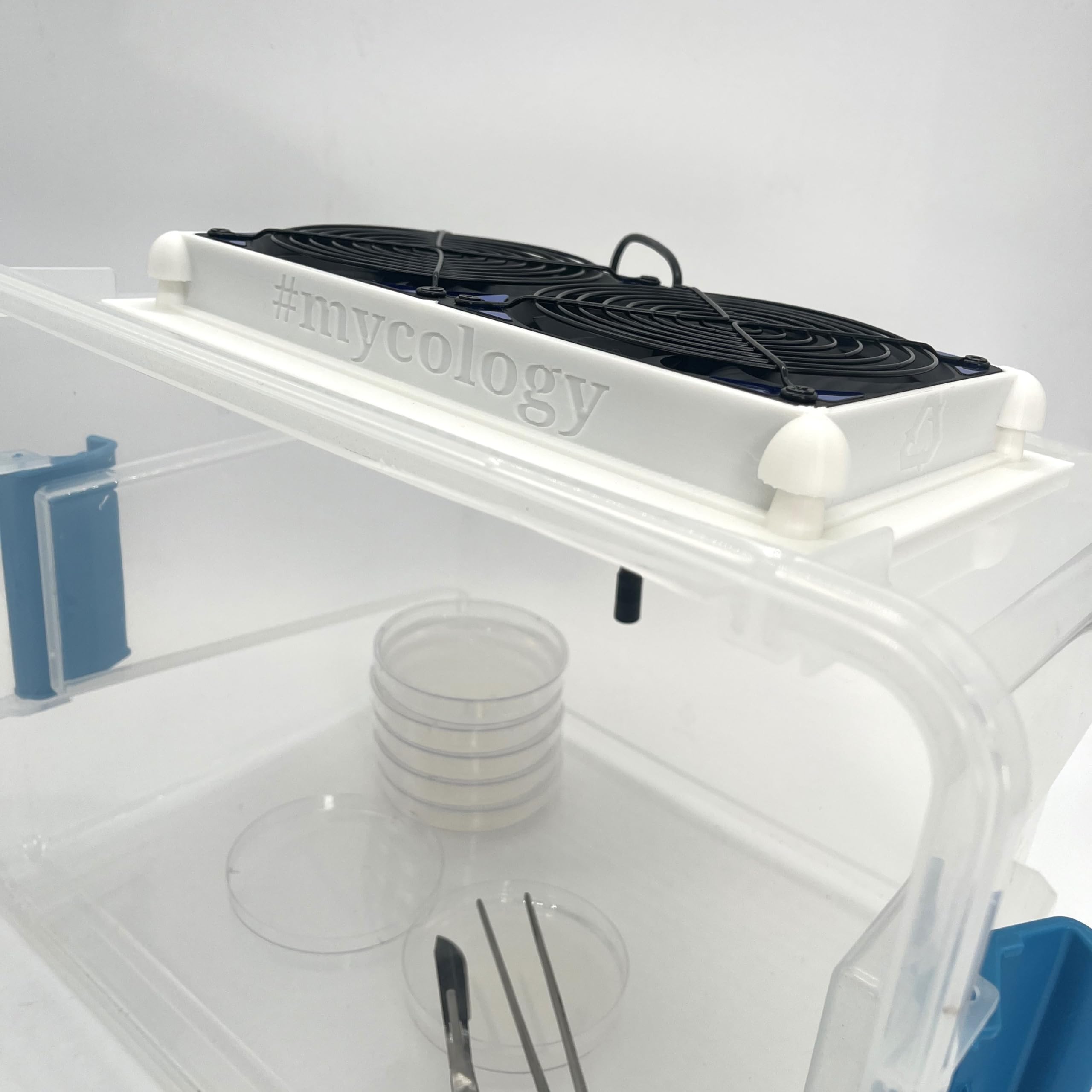 Portable DIY Laminar Flow Hood Air Box for Mushroom Cultivation & Mycology - White | Sterile Workstation for Home Lab, Mushroom Growing, and Scientific Experiments