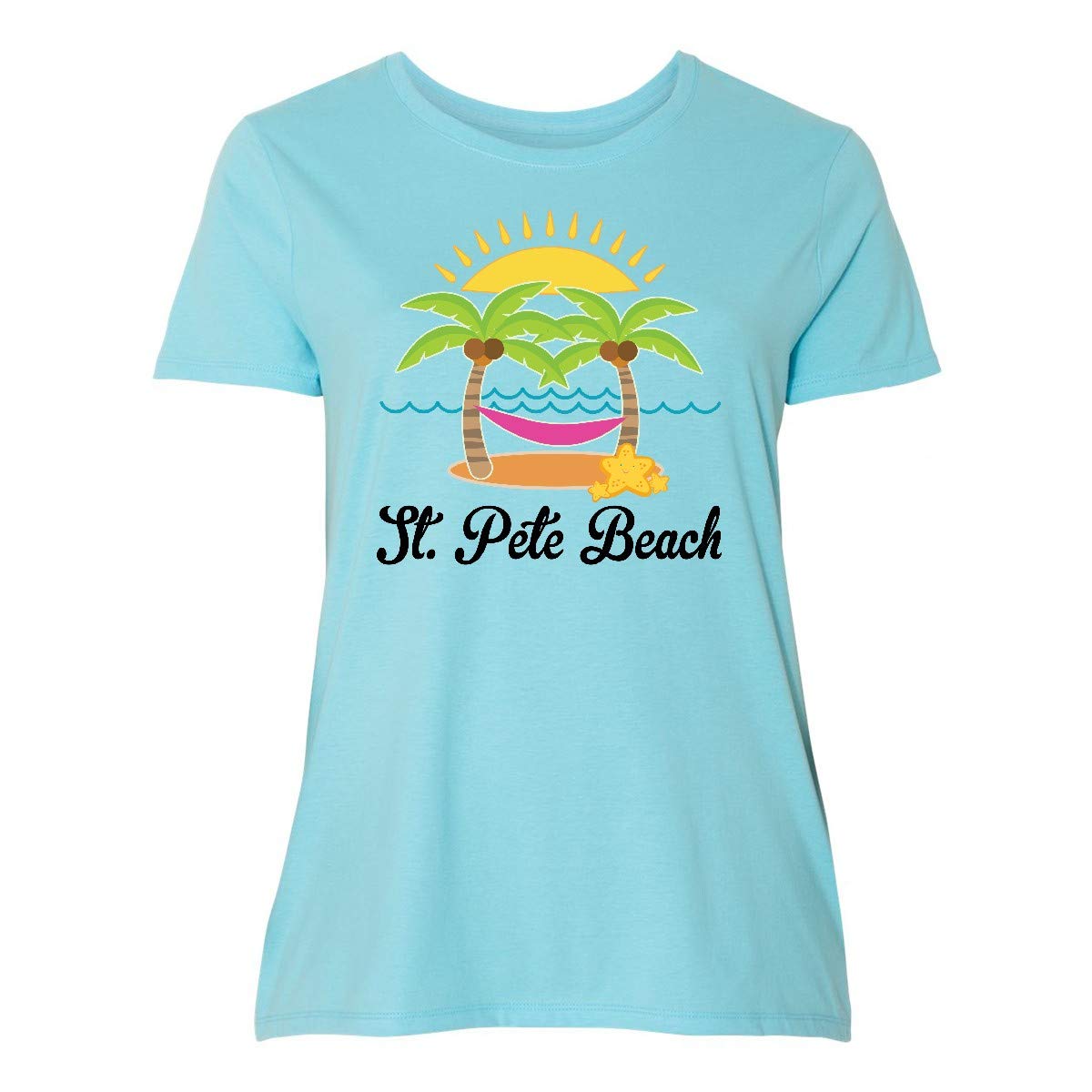 St. Pete Beach Florida Vacation T-Shirt for Women - Plus Size Cotton Tee with Soft Fabric - Perfect for Beach Trips, Summer Vacations & Casual Wear