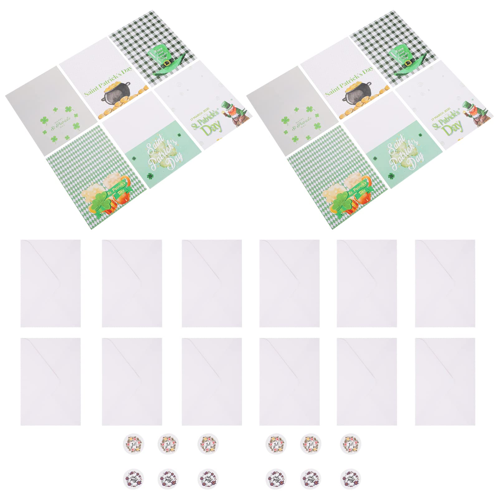 ABOOFAN 2 Sets St. Patrick's Day Greeting Cards with Envelopes - Irish Blessing Cards, Printed Festive Cards for St. Patrick's Day Supplies | Perfect for Parties, Gifts & Home Decor