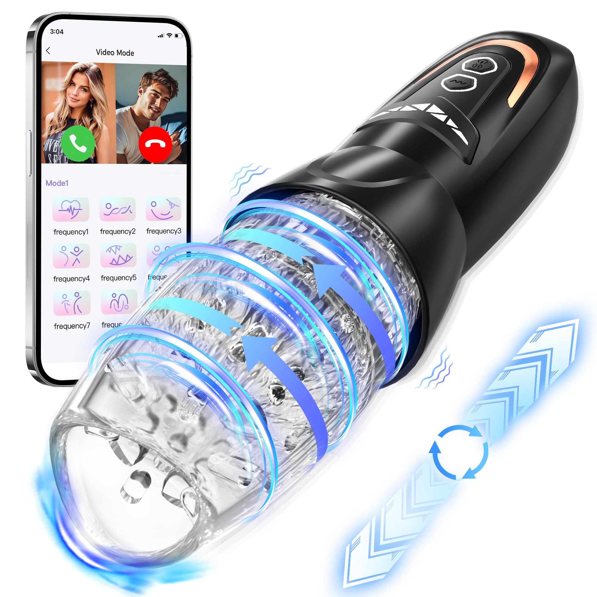3-in-1 Automatic Male Masturbator with 8 Thrusting Modes & 10 Vibrations - APP Controlled Adult Sex Toy for Men, Realistic Penis Vibrator & Male Stroker - Perfect for Solo Play, Couples Fun & Discreet Pleasure