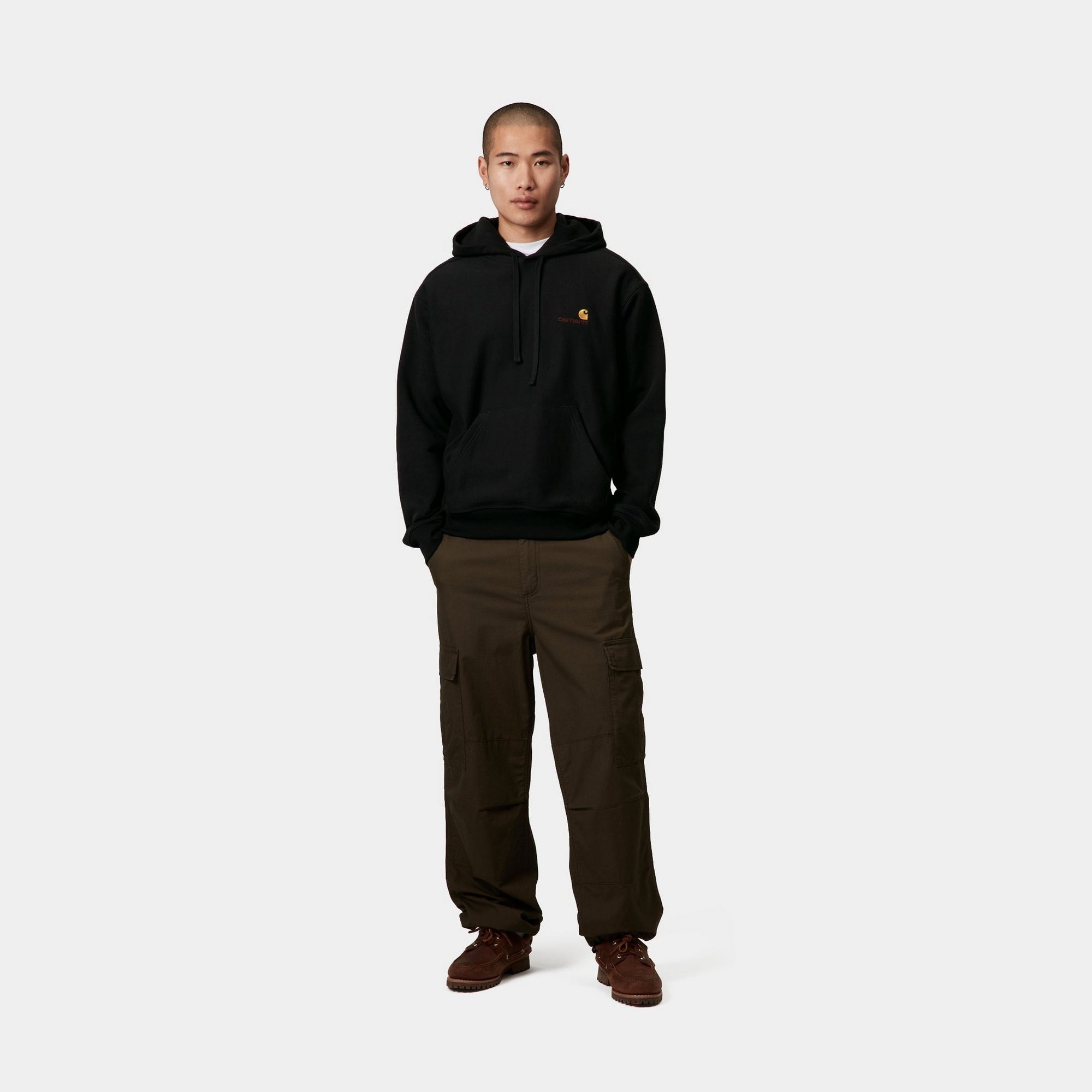 American Script Hooded Sweatshirt for Men & Women | Black Pullover Fleece Hoodie - Perfect for Casual Wear, Gym, and Outdoor Activities