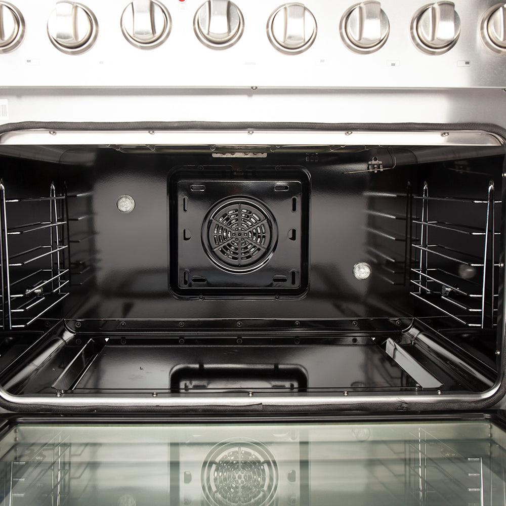Forno Galiano Gold Professional 36-Inch 5.36 cu. ft. Freestanding Dual Fuel Range - Gas Stove & Electric Oven in Stainless Steel (FFSGS6156 36) | Perfect for Home Chefs & Modern Kitchens