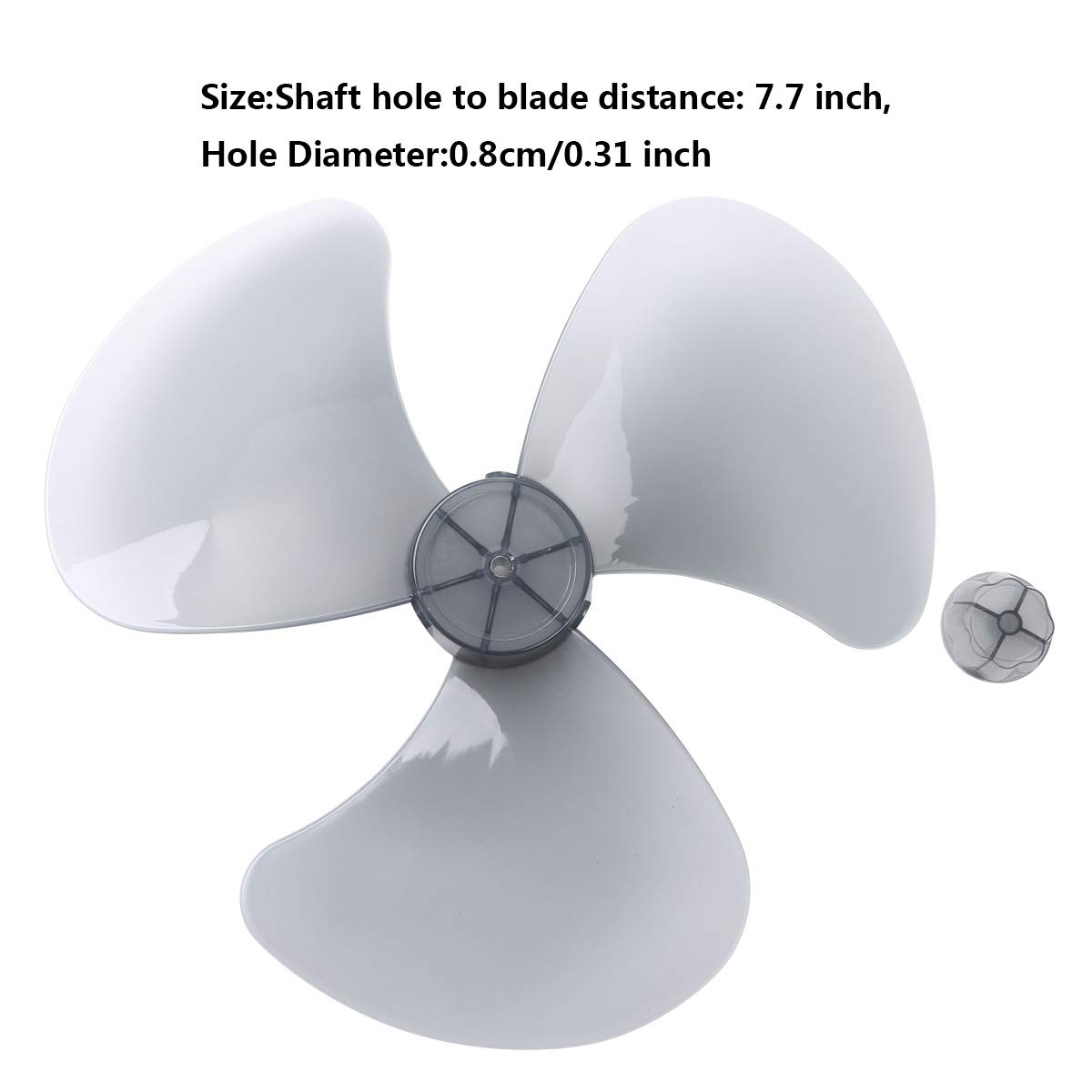 JEATHA 16-Inch 3-Blade Plastic Fan Blade Replacement with Nut Cover - Quiet Grey Replacement Part for Stand/Pedestal & Table Fans | Perfect for Home, Office, and Bedroom Cooling