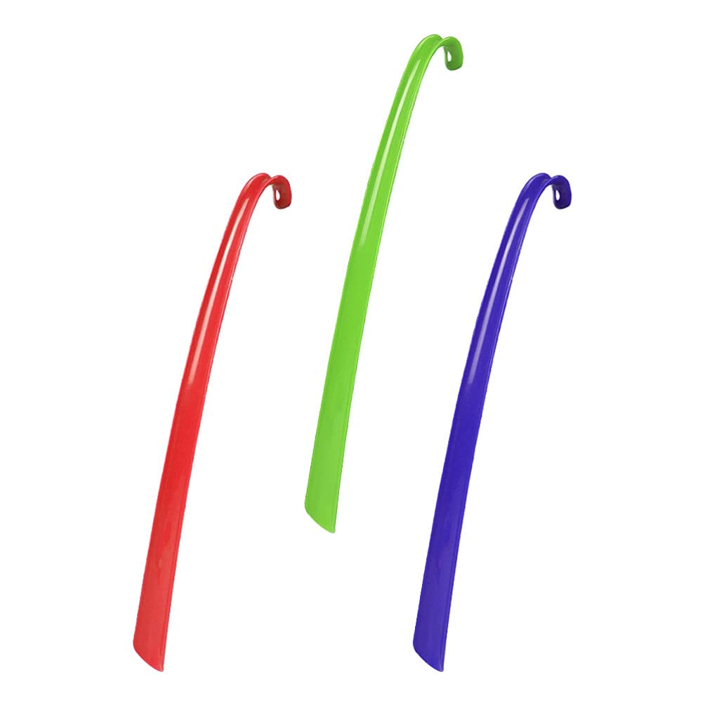 3-Pack Hanging Shoe Horns for Elderly - Durable Shoe Lift Assist Tool with Hook for Easy Storage - Home & Travel Shoe Accessories for Men & Women - Perfect for Seniors with Mobility Issues