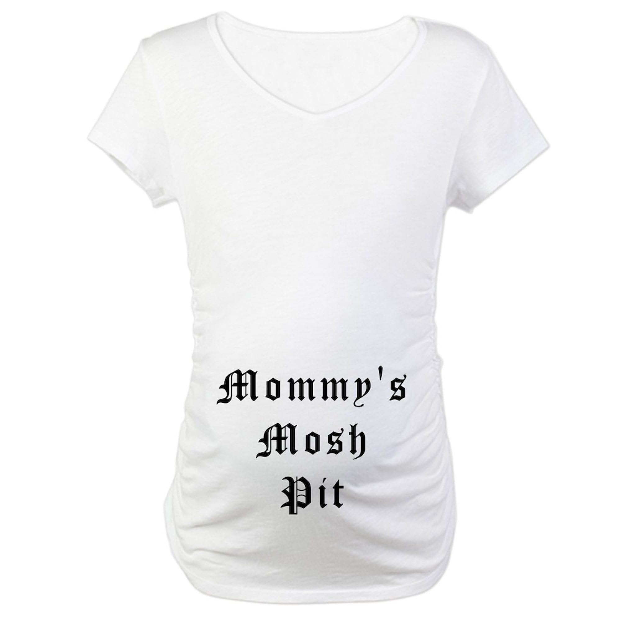 Rockbaby Mommy's Mosh Pit Maternity T-Shirt - Women's Ruched Side Pregnancy Tee for Concerts & Rock Music Events