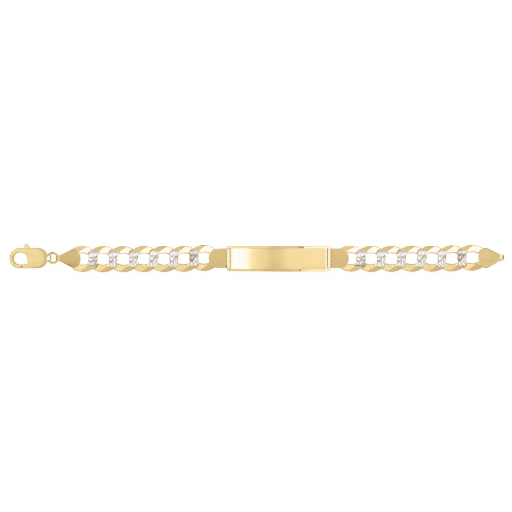 14K Gold 11mm Pave Curb ID Bracelet for Women - Elegant Cubic Zirconia Tennis Bracelet for Everyday Wear & Special Occasions