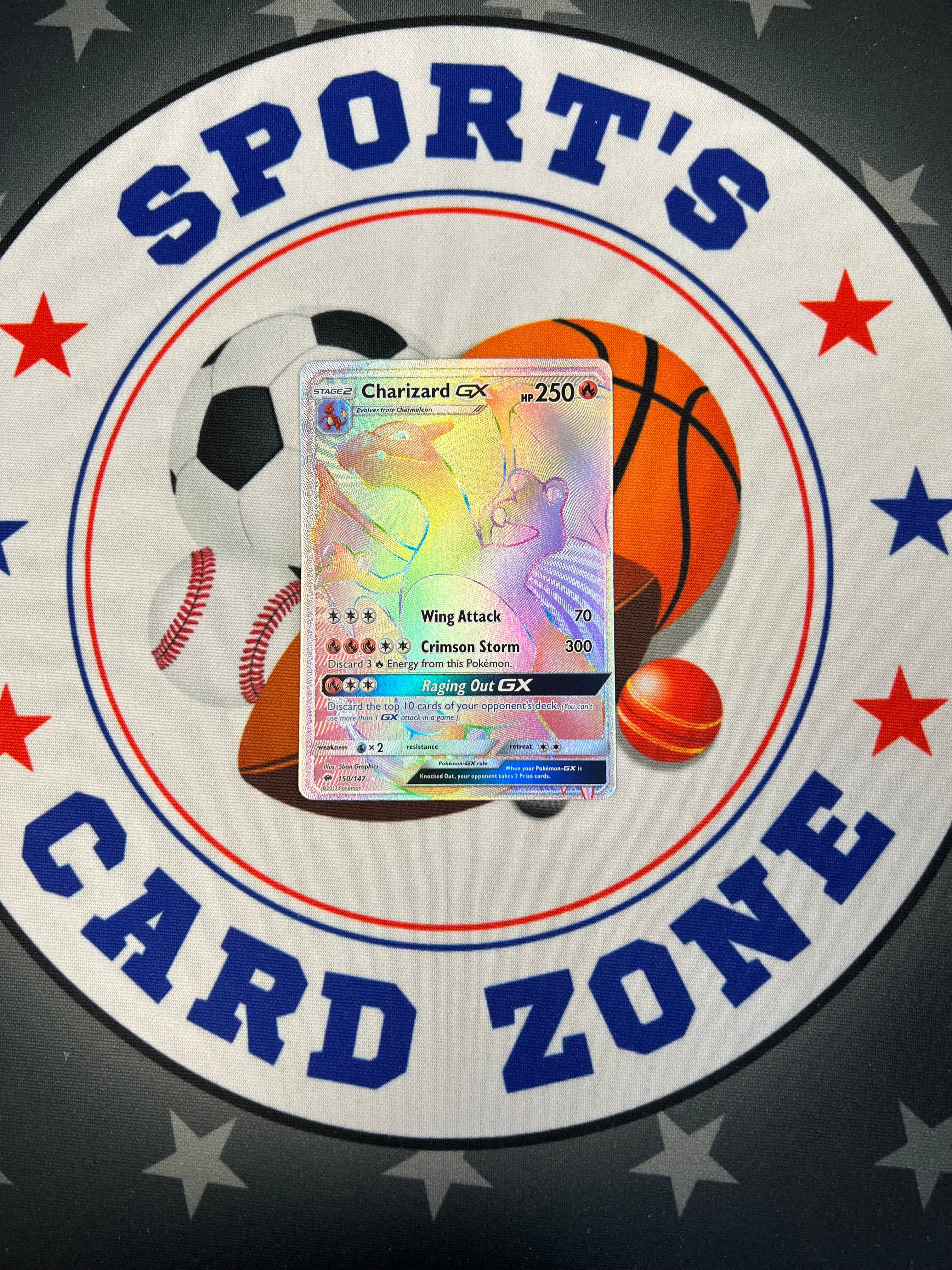 2017 Pokemon Charizard EX 150/147 (Light Play) Burning Shadows Secret Rare - Collectible Trading Card Game for Battles & Display