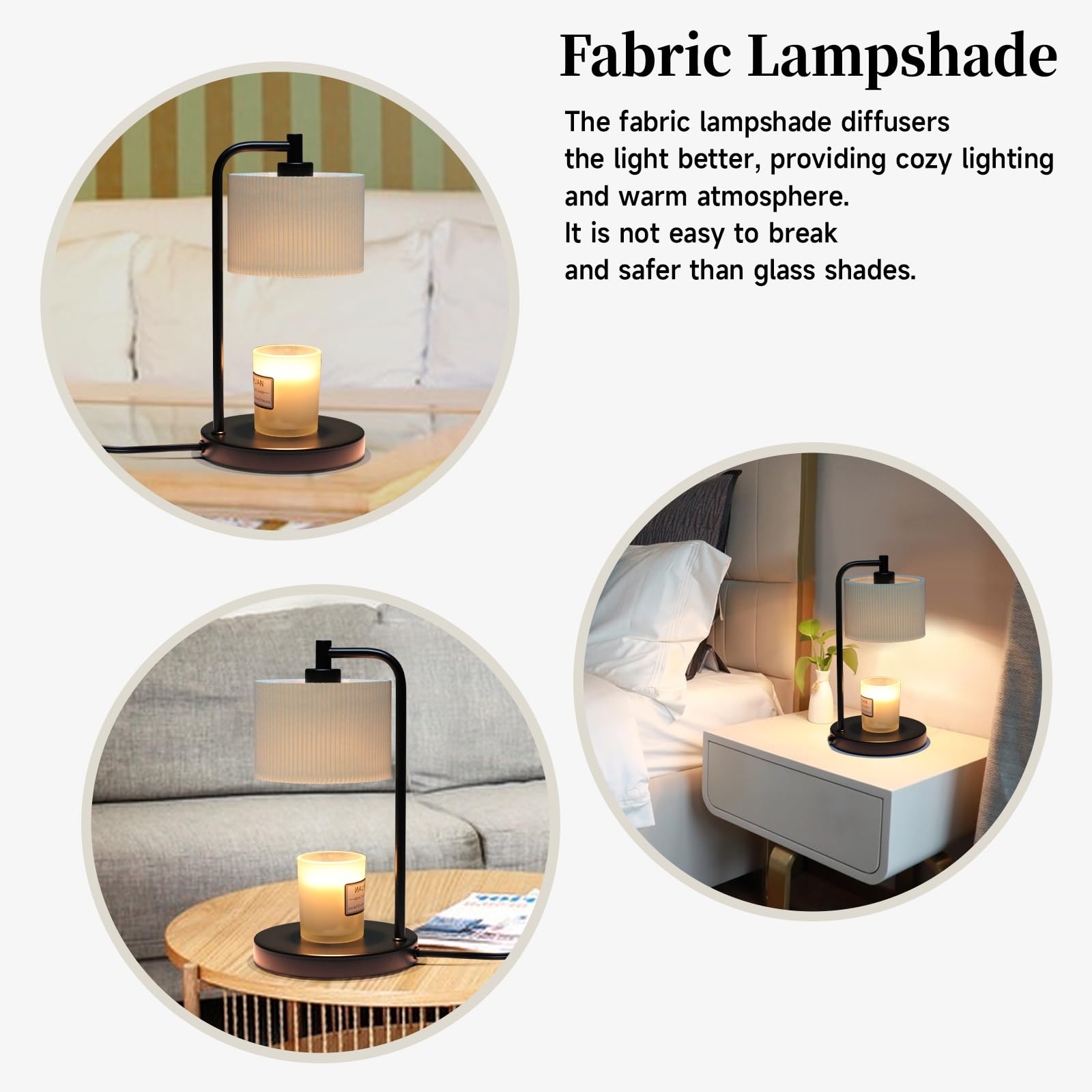 Dimmable Candle Warmer Lamp with Timer - Wax Melter for Jar Candles, Includes Replacement Bulbs - Elegant Home Decor, Perfect Housewarming & Christmas Gift (Black) - Ideal for Aromatherapy, Relaxation, and Creating Cozy Ambiance
