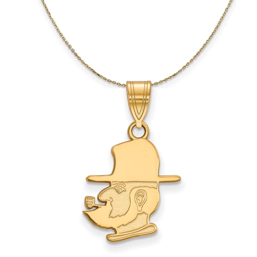 The Black Bow 14k Yellow Gold Appalachian State Medium Necklace - Perfect for Graduation Gifts and Alumni Pride