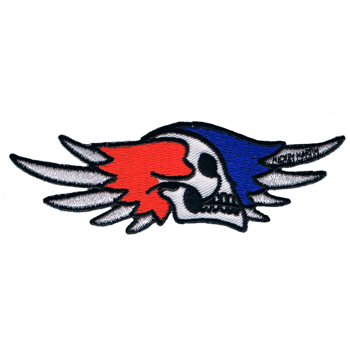 Patriotic Skull Wings Embroidered Iron-On Patch for Biker Jackets & Vests - Mickey Martin Style - Perfect for Motorcycle Clubs, Denim DIY & Patriotic Apparel