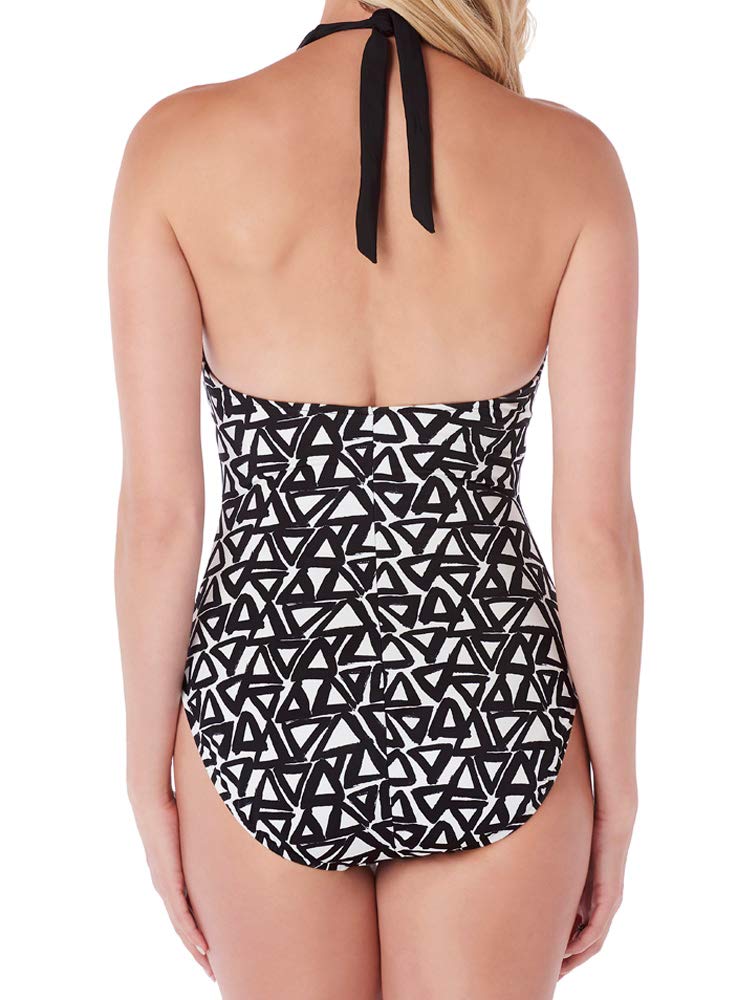 Magic Suit Women's Bermuda Triangle Bailey Halter One Piece Swimsuit - Black/White | Sexy High Waist Bathing Suit for Beach, Pool & Summer Vacation