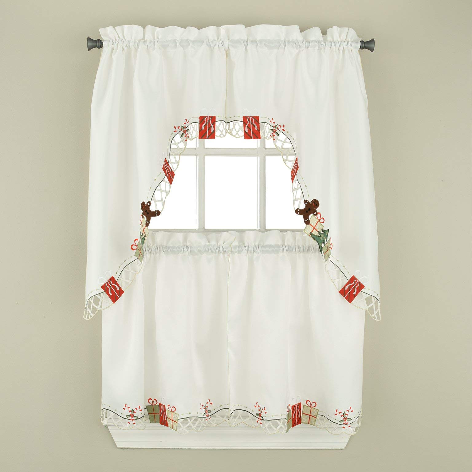 Elegant Holiday Kitchen Valance Curtain - Perfect for Christmas, Thanksgiving & Seasonal Home Decor - Adds Festive Touch to Windows & Kitchen Decor