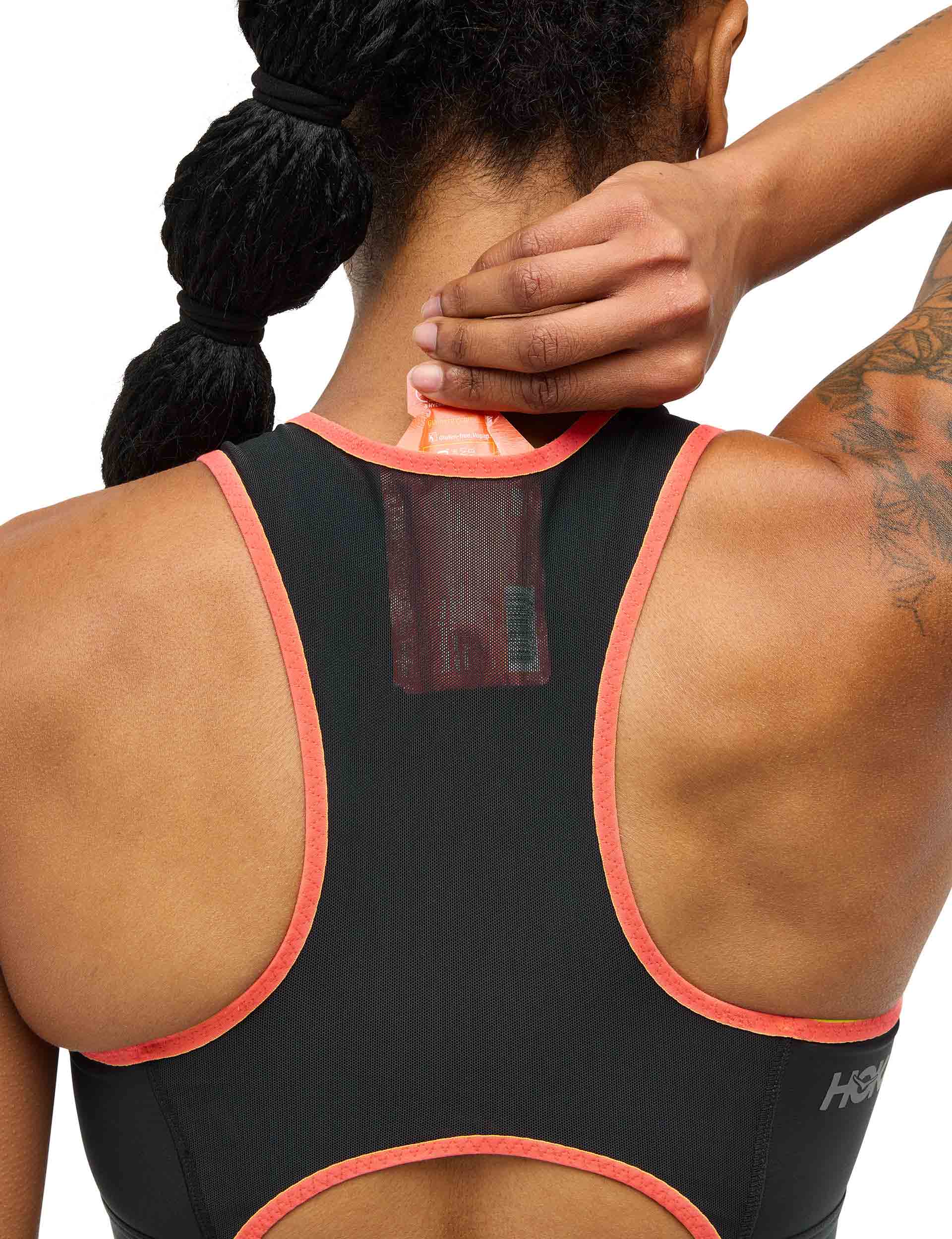 Race Day Sports Bra - High Support Black Workout Bra for Running, Yoga & Gym