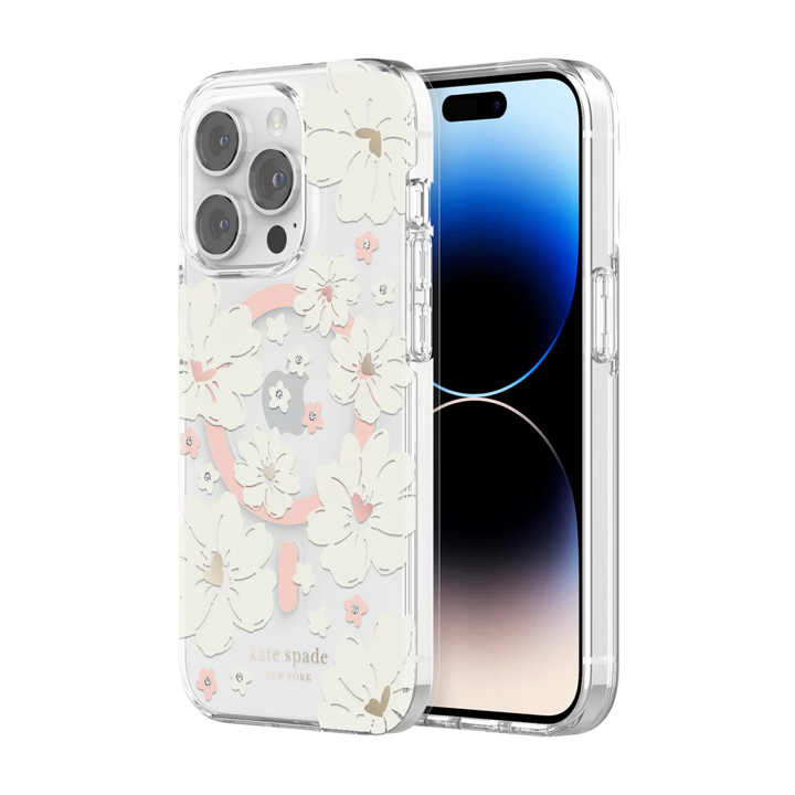 Kate Spade New York Floral MagSafe Case for iPhone 14 Pro - Stylish Protective Cover with Secure Magnetic Attachment - Perfect for Work, Travel & Everyday Use