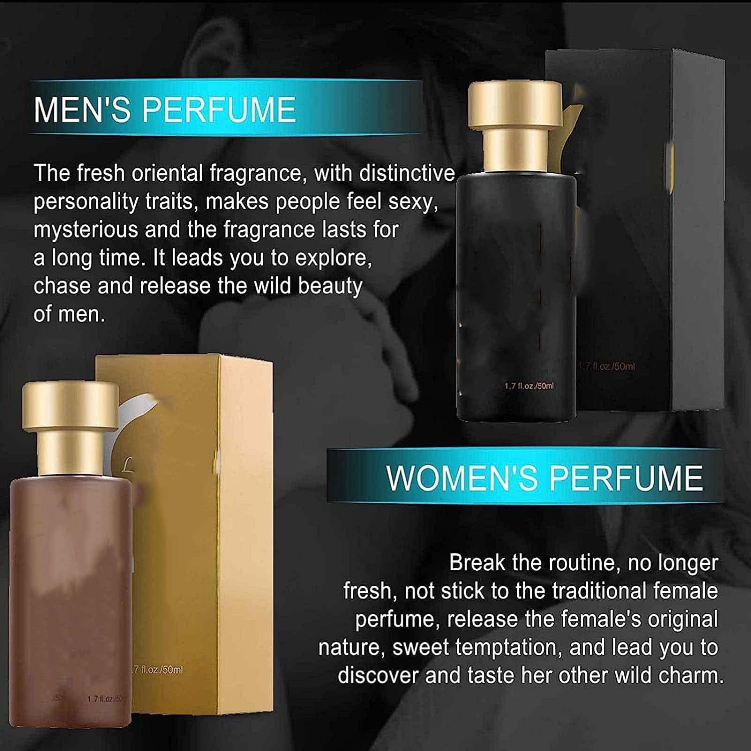 Premium Targeo & Clogskys Cologne for Men & Women - Lure Her Perfume, Long-Lasting Fragrance for Date Night, Office & Special Occasions (Gold)