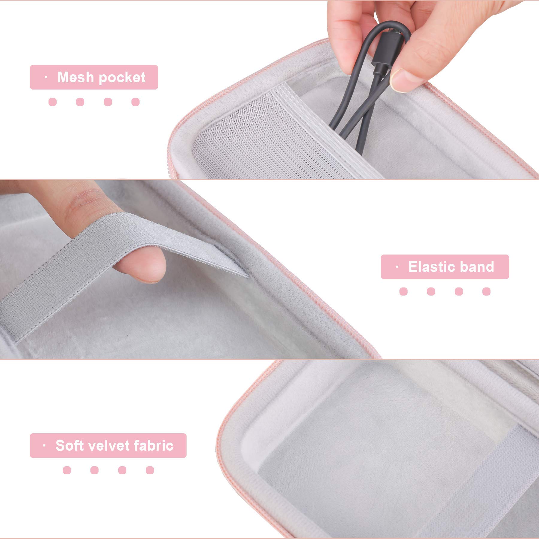 SUPVAN E10 Label Maker Case - Rose Gold & Monochrome Protective Cover | Durable Storage Organizer for Office, Home, or Craft Room Organization