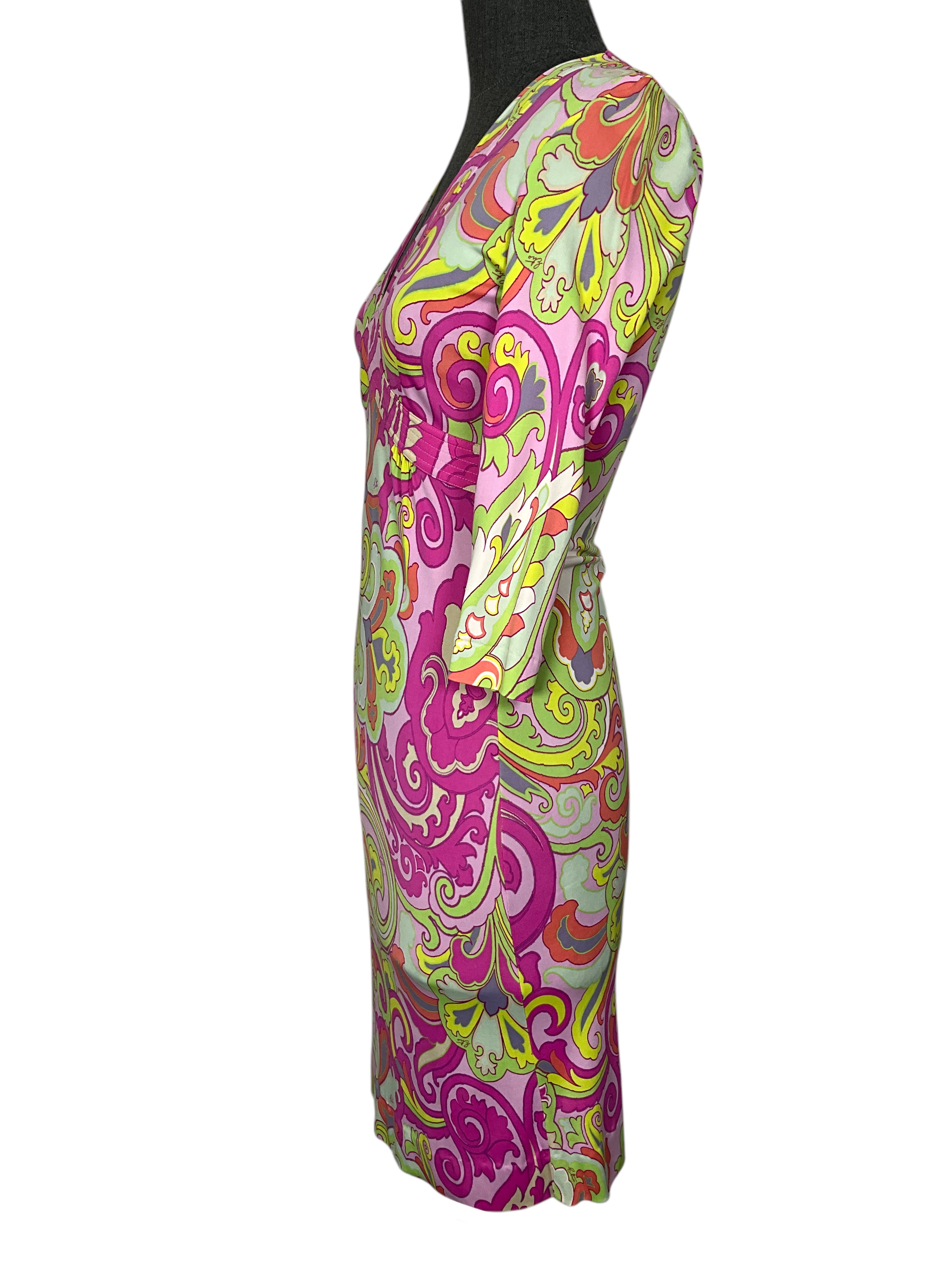 ETRO Abstract Printed Knee Length Dress - Women's Size 42 (US 12) | Elegant Floral Pattern Formal & Casual Wear for Parties, Weddings & Office