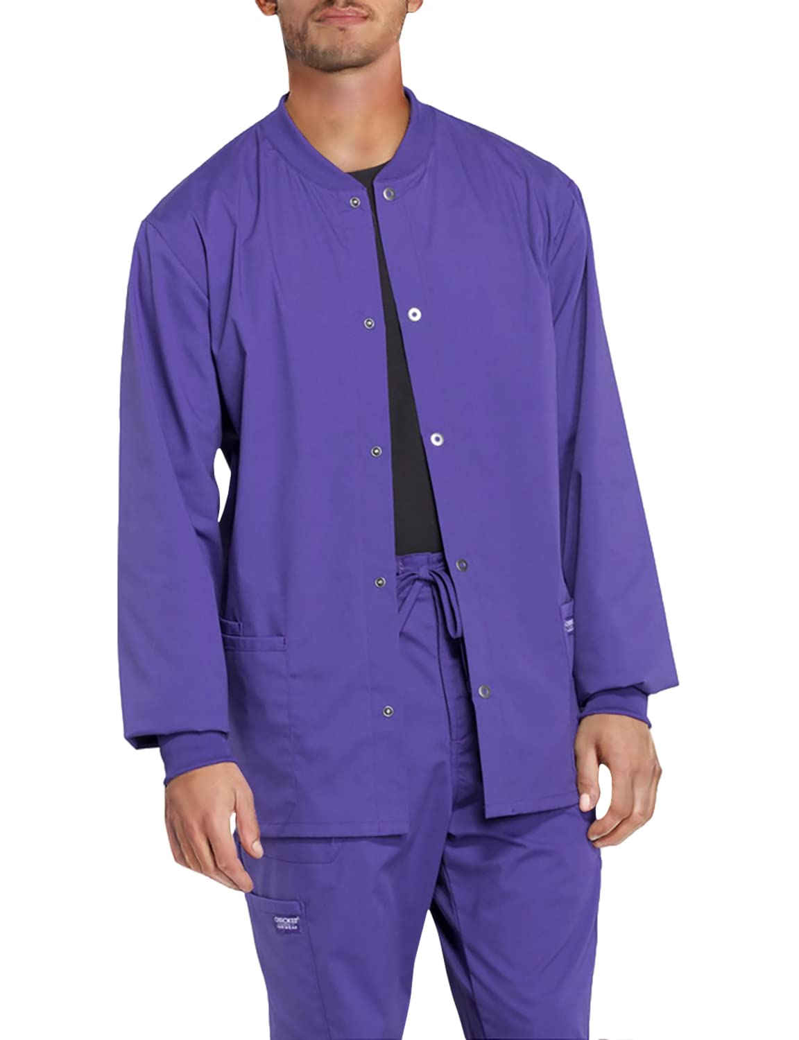 Cherokee Men's Warm Up Scrubs Jacket - Snap Front Workwear for Medical Professionals (WW360) | Perfect for Nurses, Doctors & Healthcare Workers in Cold Clinics & Hospitals