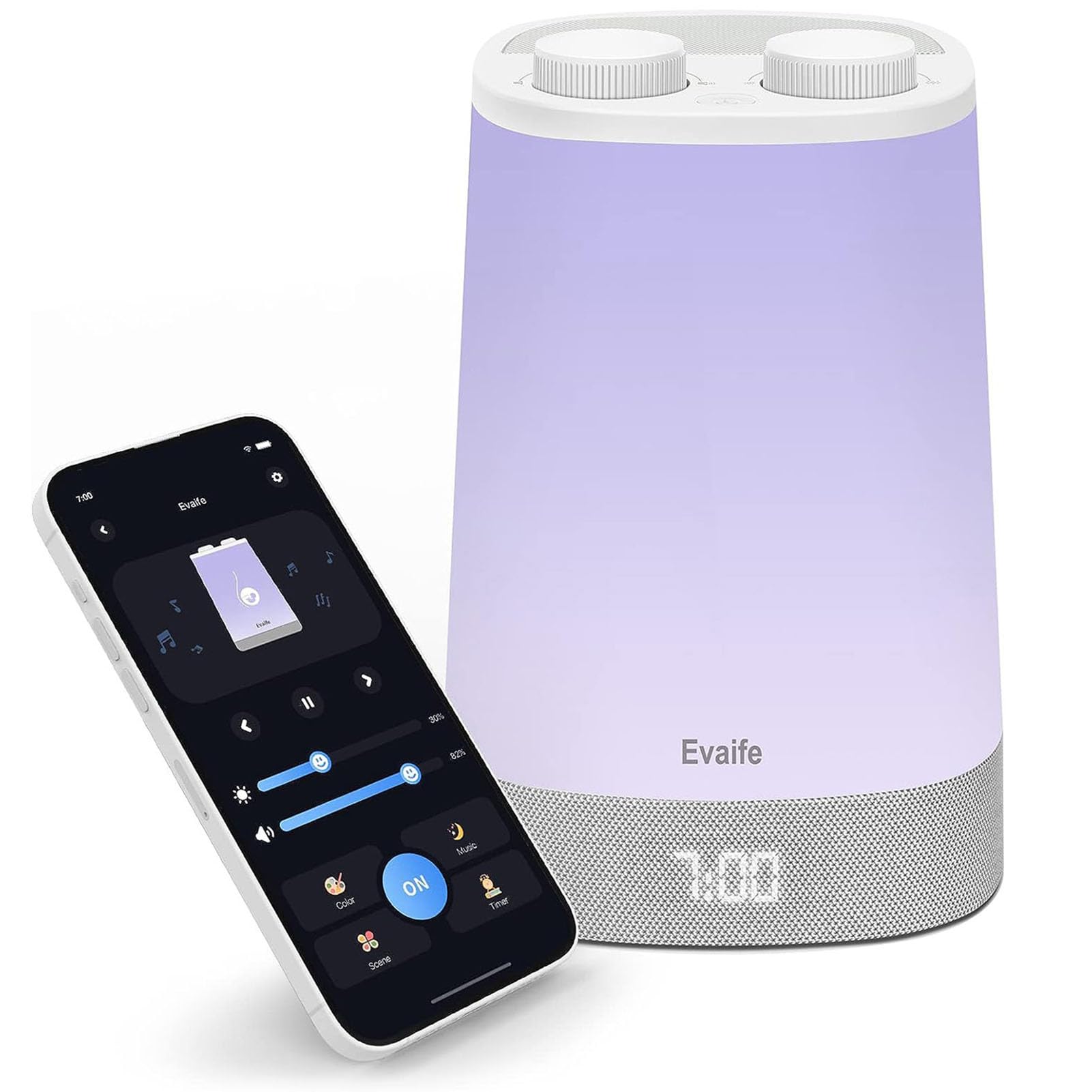 Evaife White Noise Machine for Baby Sleep - 17 Soothing Sounds & Night Light, Toddler Sleep Trainer with Timer, Alarm Clock, App Control - Perfect for Nursery, Bedtime & Relaxation