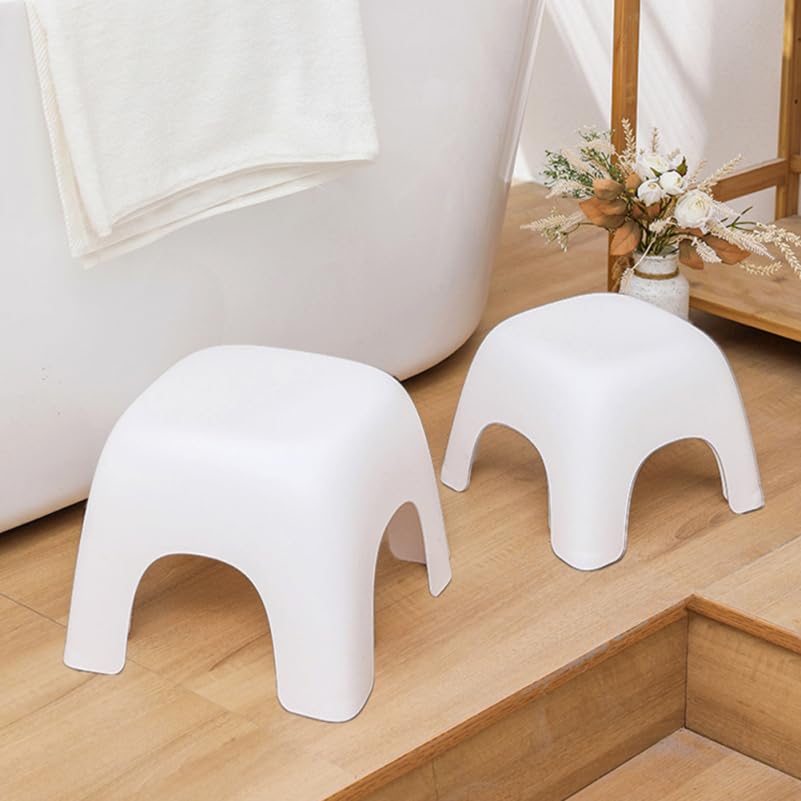 Non-Slip Stackable Step Stool for Kids - Safe Toddler Footrest for Shoe Changing, Bathroom & Bedroom - Perfect for Boys & Girls Rooms (White) - Ideal for Toddler Independence & Home Organization