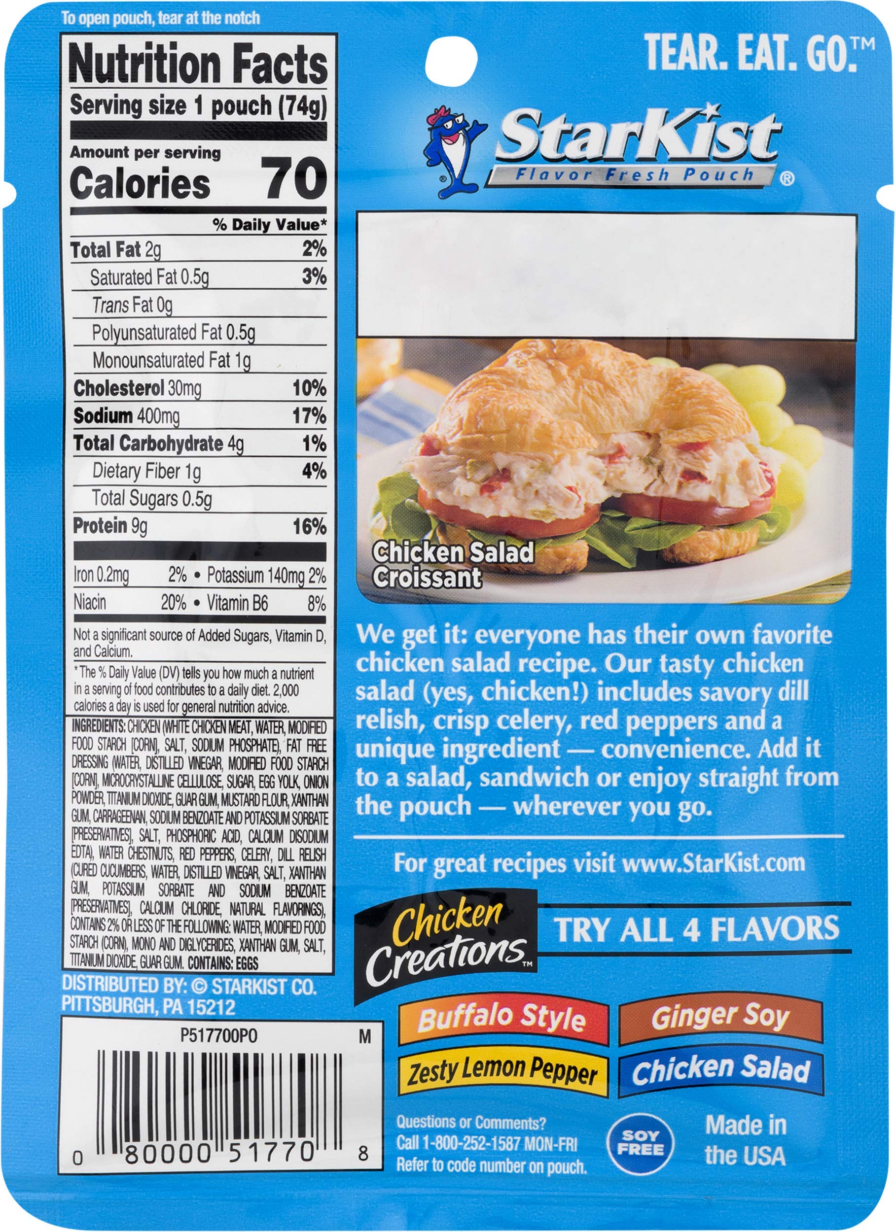 StarKist Chicken Creations Chicken Salad & Tuna Creations Deli Style Tuna Salad - 12 Pack Each | Ready-to-Eat Protein for Lunches, Camping & Emergency Food Supplies