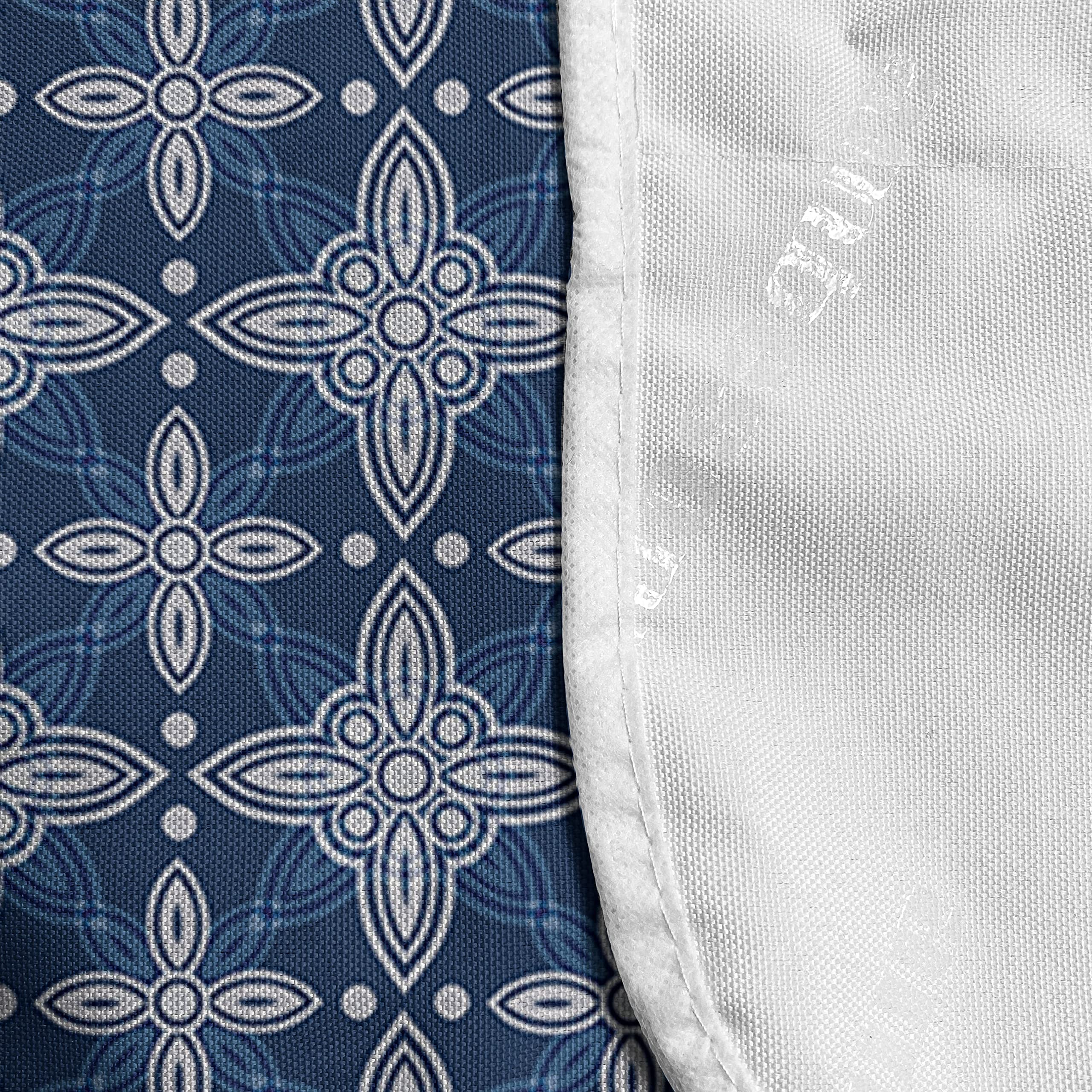 Lunarable Blue and White Microwave Cover – Classic Delft Floral Pattern European Design, Waterproof Kitchen Organizer with Pockets, 36 x 12 Inches – Perfect for Microwave Protection & Kitchen Decor