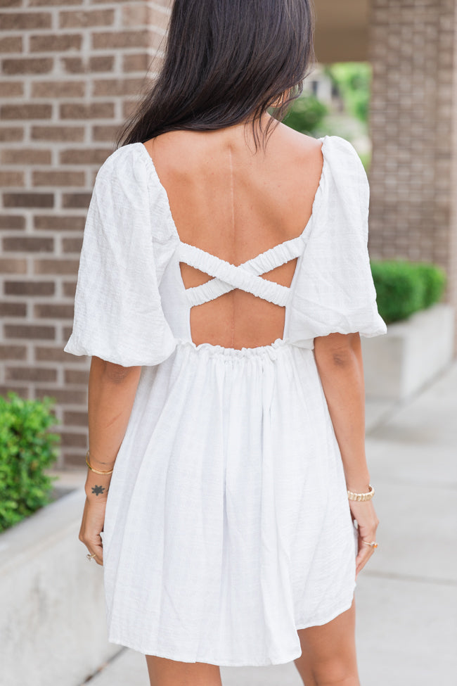 Stories Of Mine Back Detail White Dress - Elegant Summer Wedding Guest Dress for Women | Perfect for Bridal Showers, Parties & Special Occasions